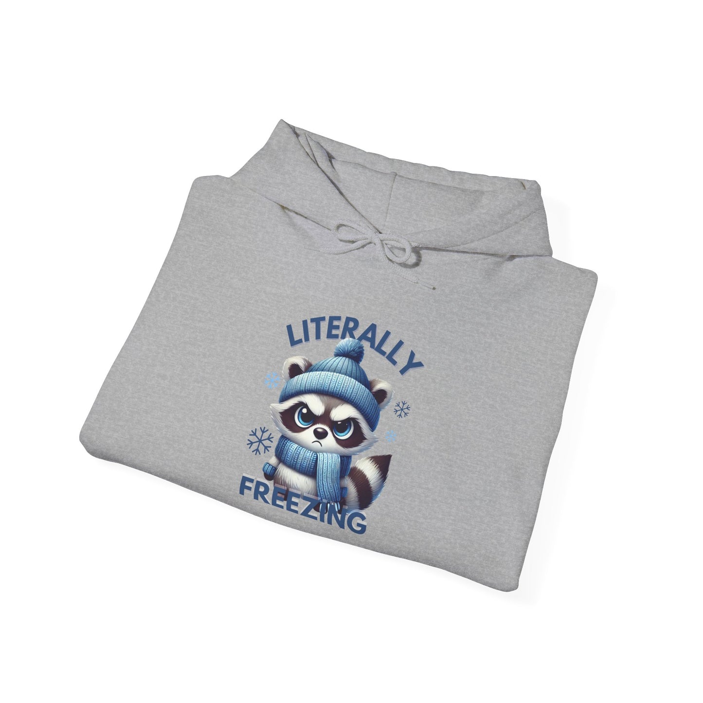 Chilly Raccoon Hoodie, Cozy Gift for Winter, Funny Hooded Hoodie, Cute Animal Apparel, Holiday Essentials