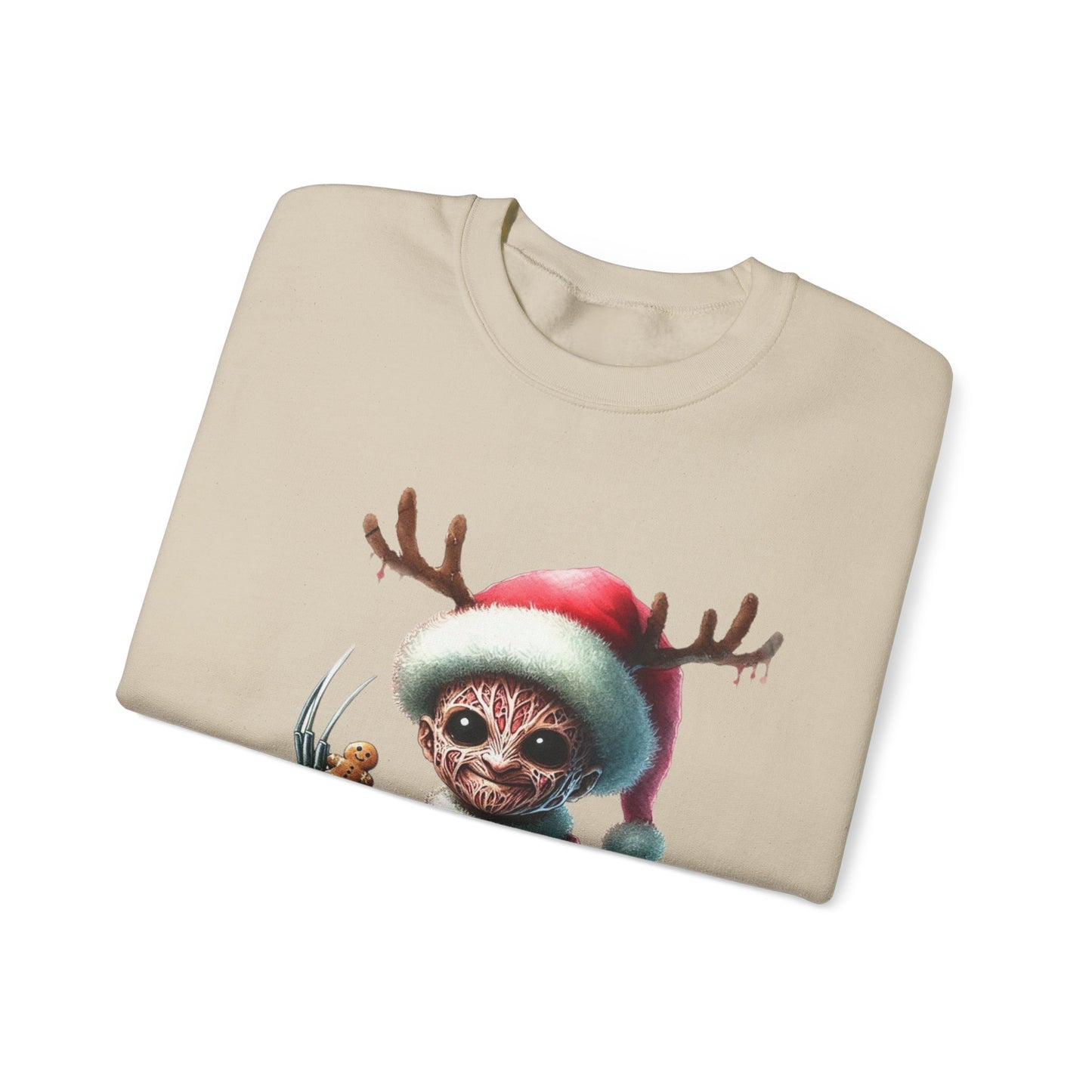 Christmas Cat Elf Sweatshirt — Cute Santa Kitten with Antlers Holiday Crewneck