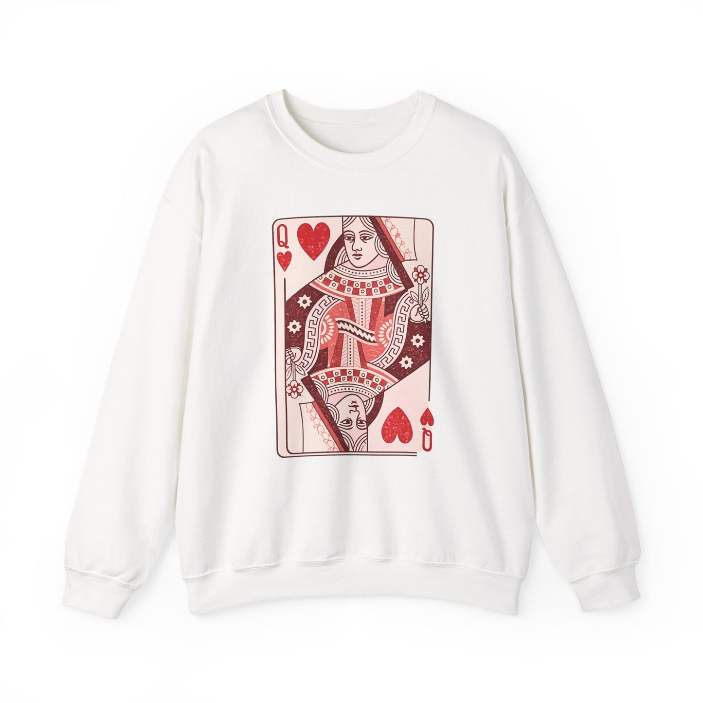 Queen of Hearts Crewneck Sweatshirt – Playing Card Graphic