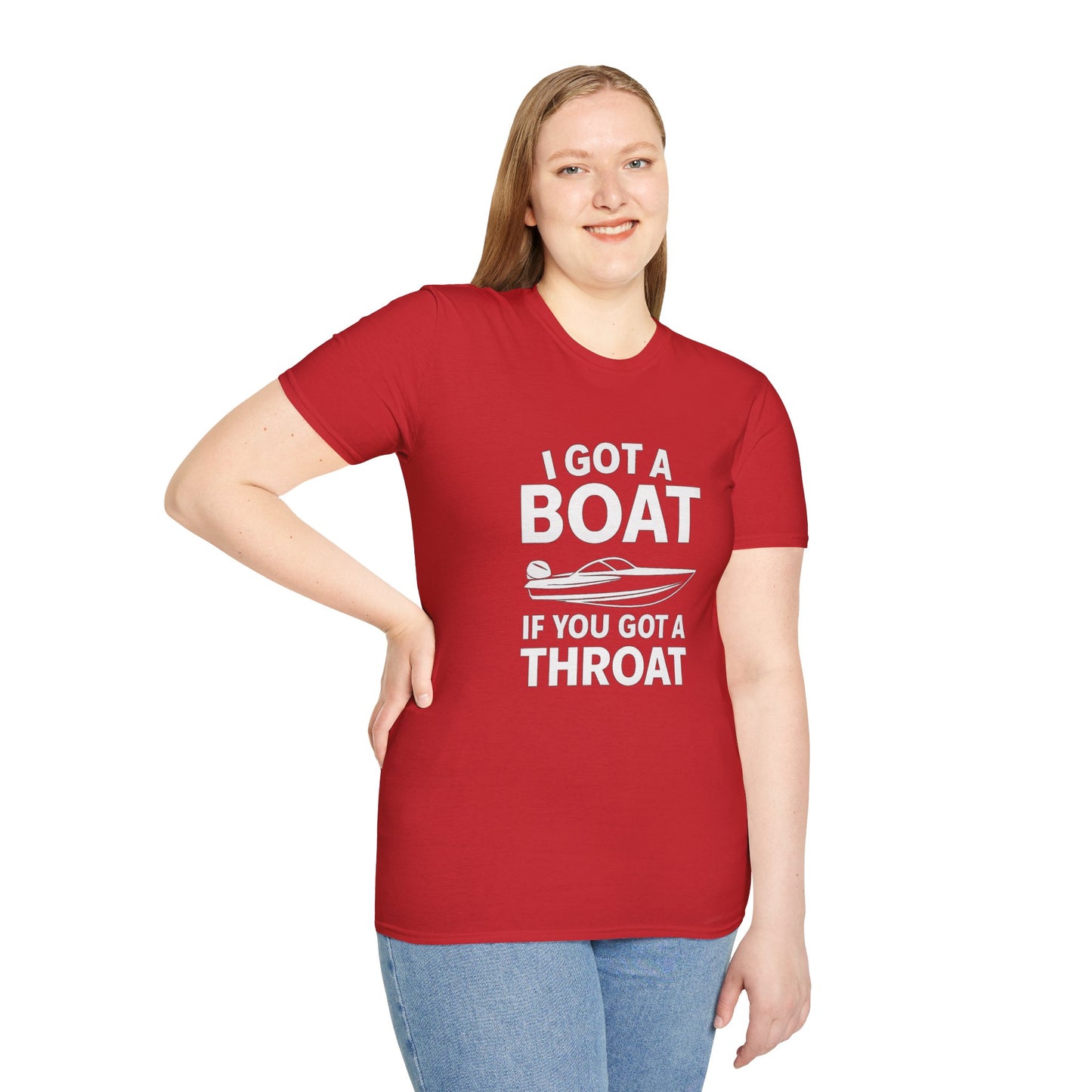 Boat Pun T-Shirt — "I Got a Boat If You Got a Throat" Funny Boating Tee for Lake & Fishing Fans