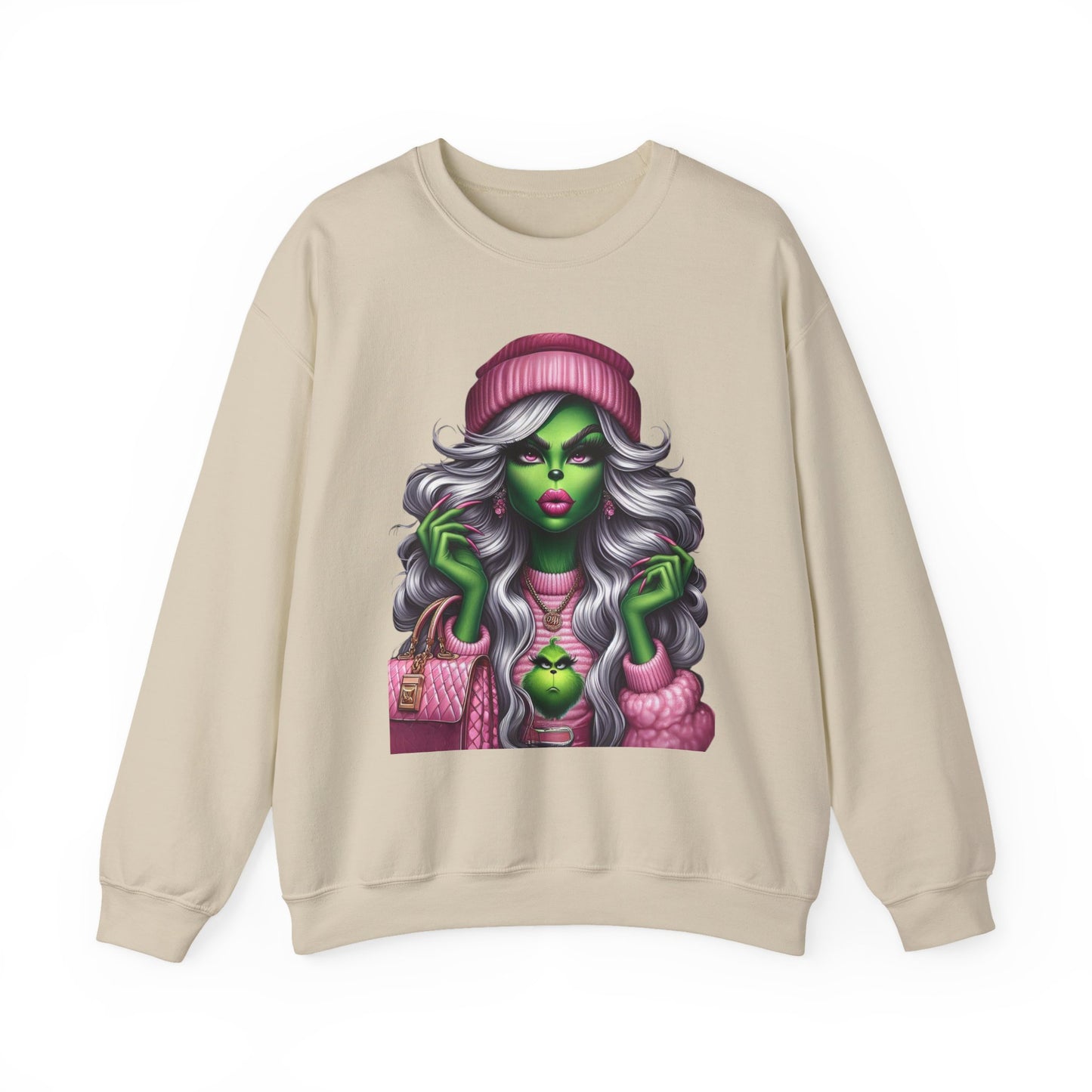 Witchy Glam Crewneck Sweatshirt – Green Glamour Girl Design