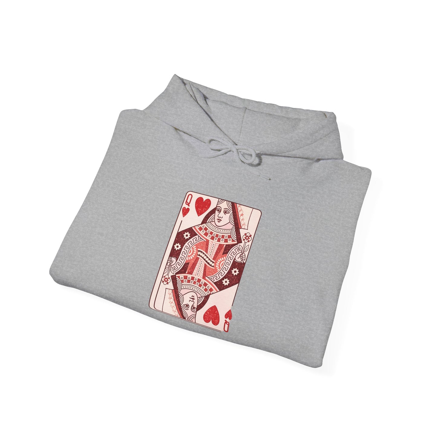Queen of Hearts Hoodie – Vintage Playing Card Graphic Sweatshirt