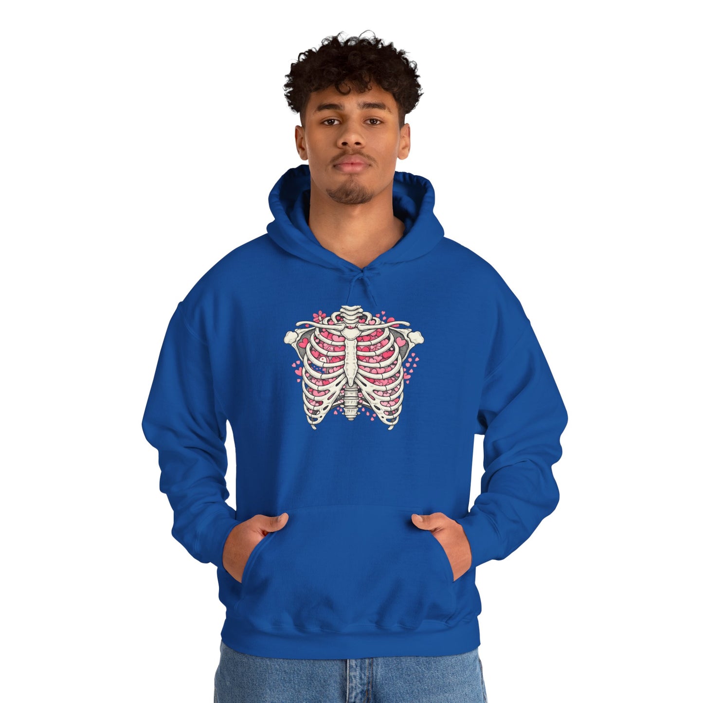 Ribcage Bloom Hoodie — Floral Skeleton Chest Graphic Sweatshirt