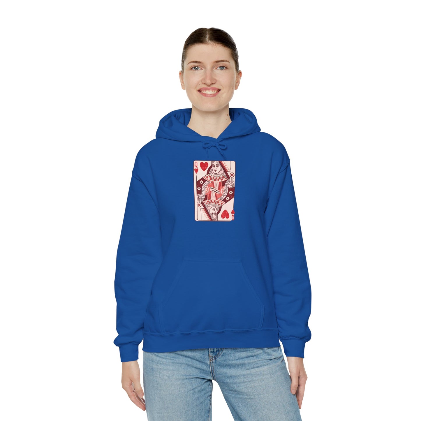 Queen of Hearts Hoodie – Vintage Playing Card Graphic Sweatshirt