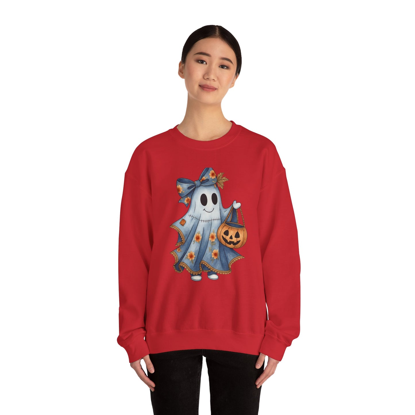 Cute Ghost Halloween Sweatshirt, Unisex Crewneck, Cozy Fall Apparel, Spooky Season Gift, Trick or Treat, Halloween Celebration