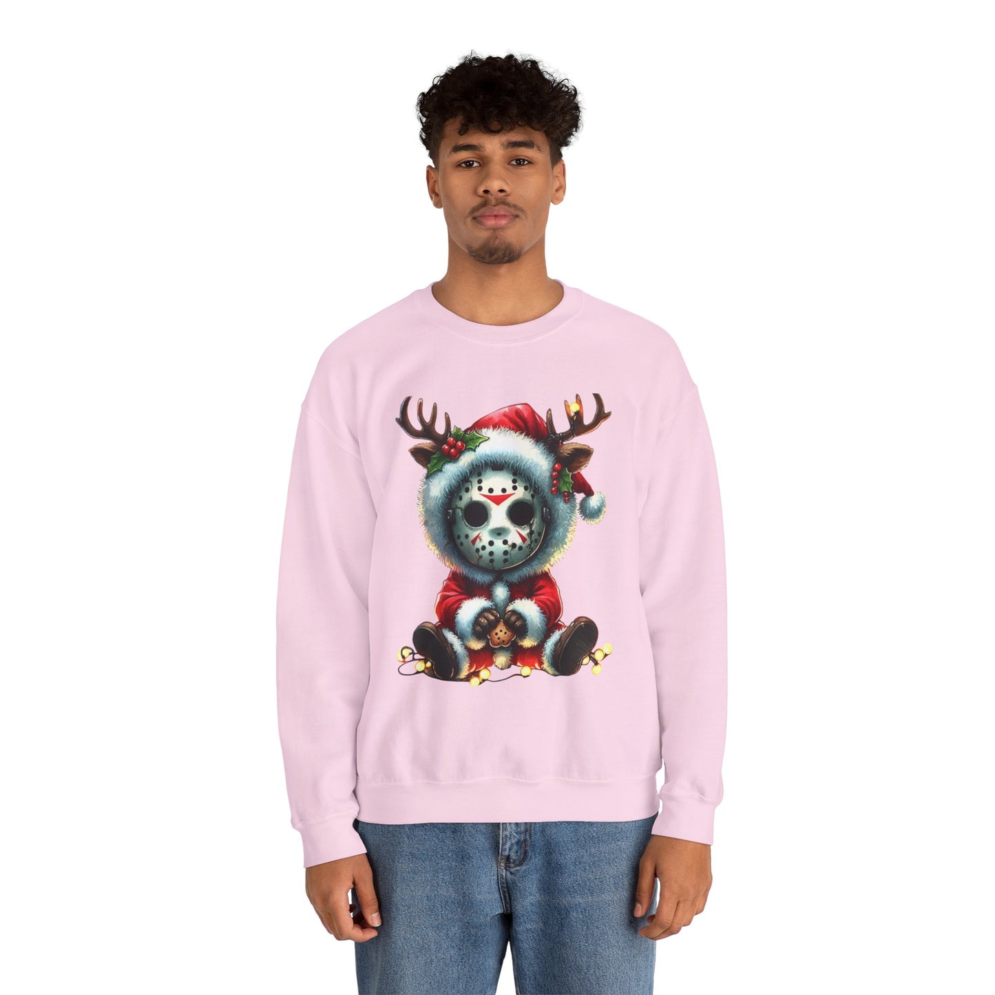 Christmas Jason Mask Sweatshirt — Cute Horror Holiday Crewneck