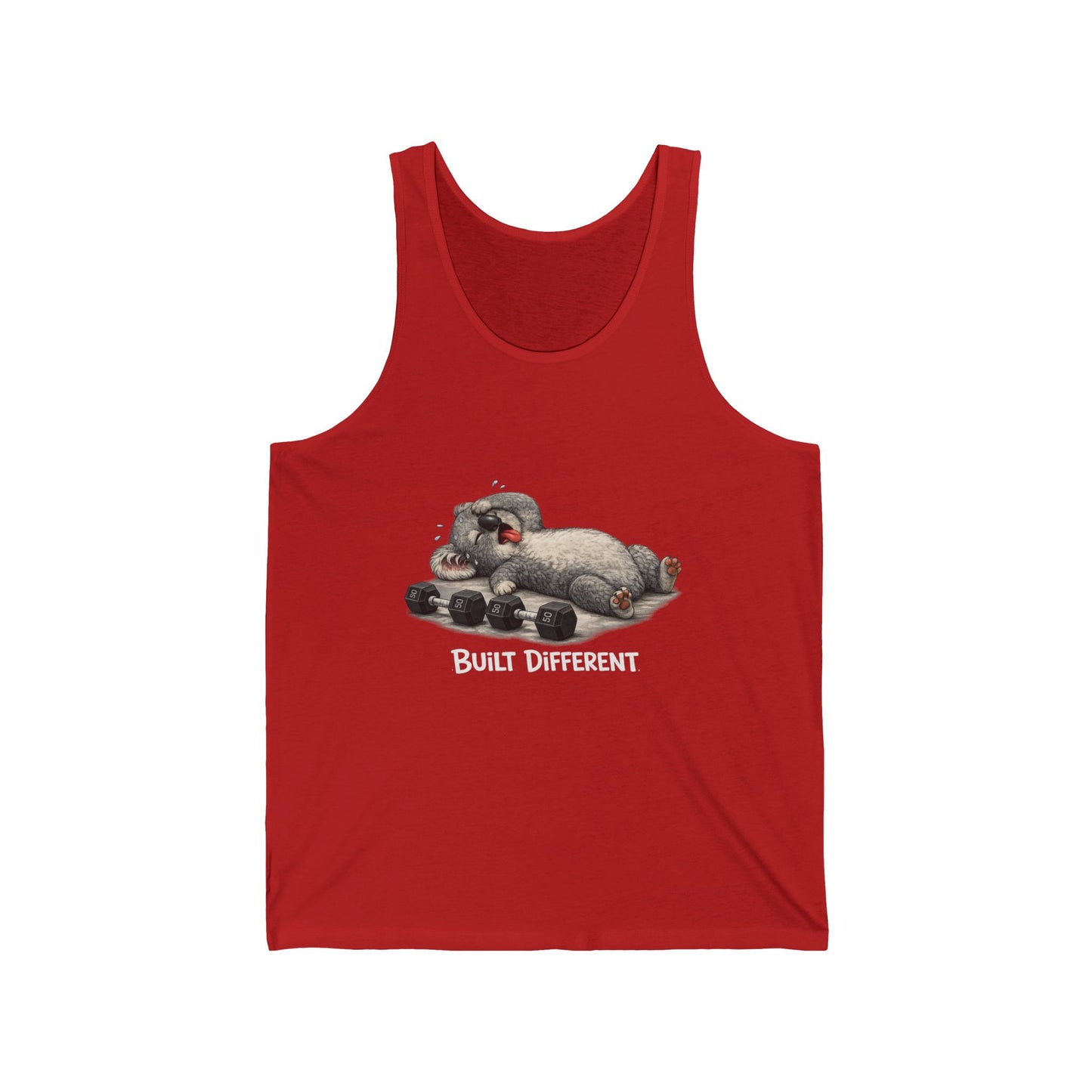 Built Different Tank Top — Funny Sleeping Bulldog Graphic Tank