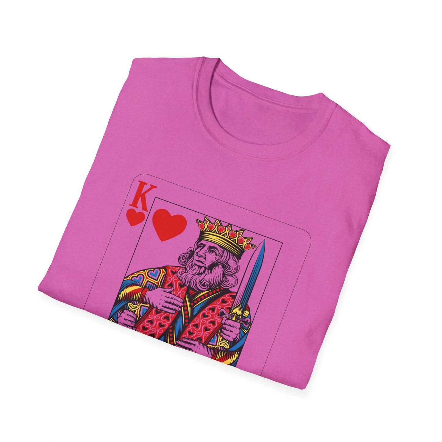 Valentines King of Hearts Unisex T-Shirt - Playful Card Design for Game Night