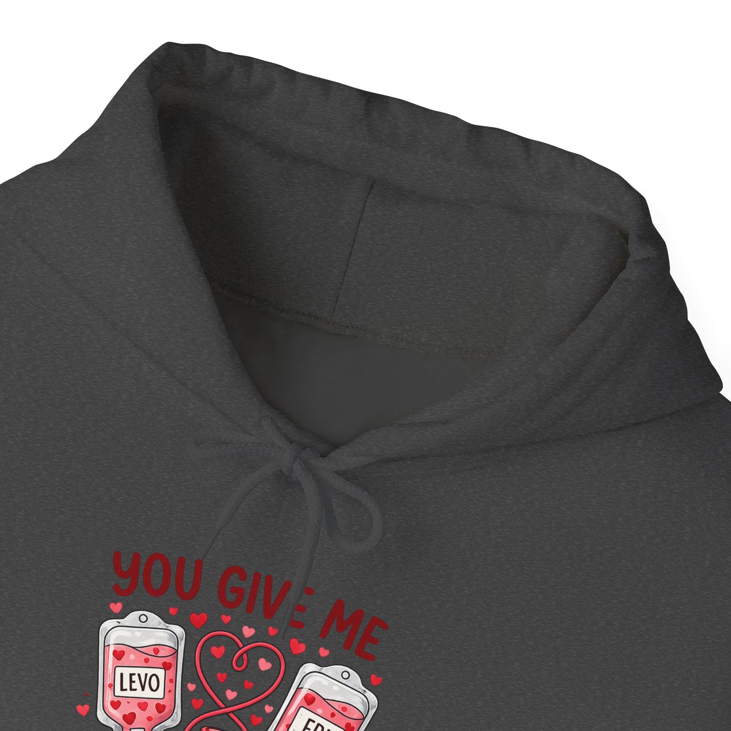 You Give Me Tachycardia Hoodie — Cute ECG Heart & IV Bag Medical Valentine Sweatshirt