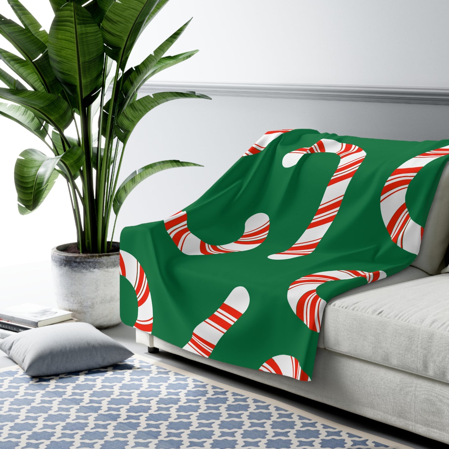 Christmas Candy Cane Blanket