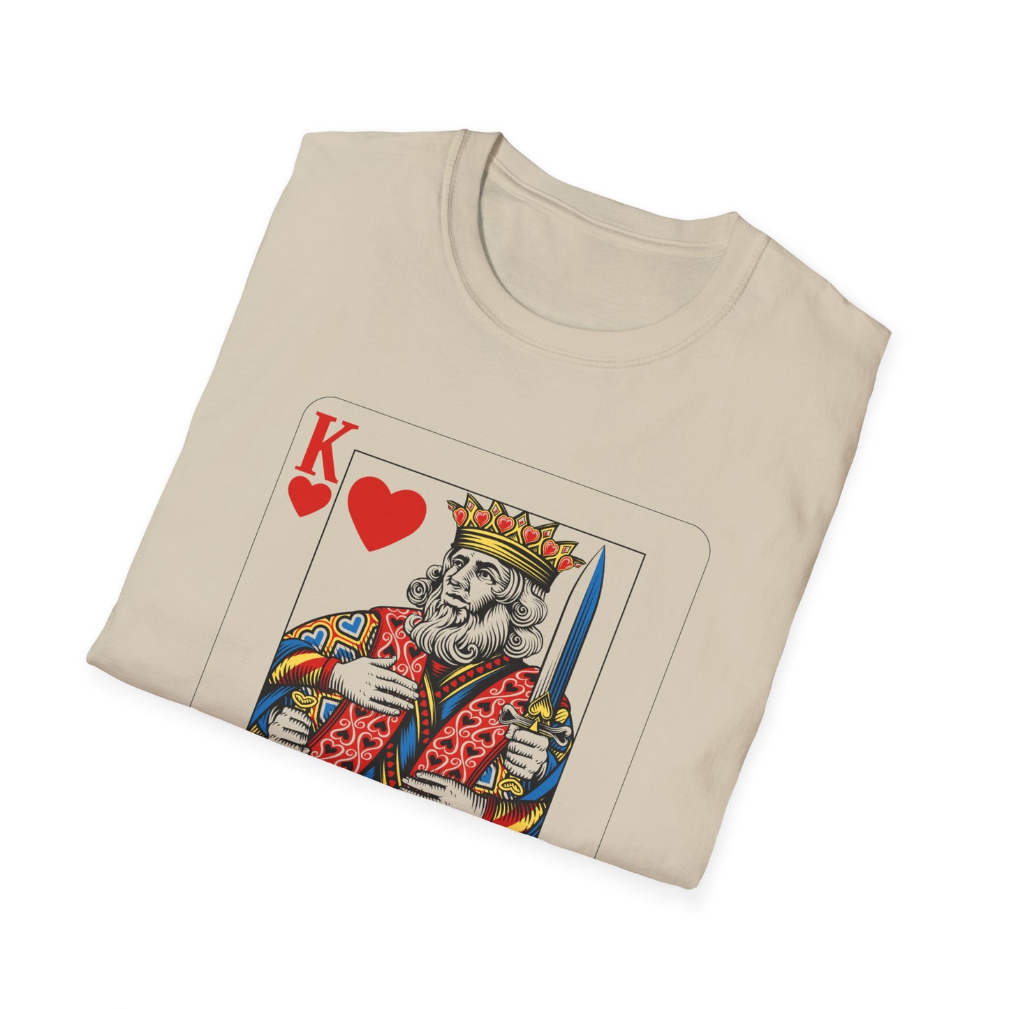 Valentines King of Hearts Unisex T-Shirt - Playful Card Design for Game Night