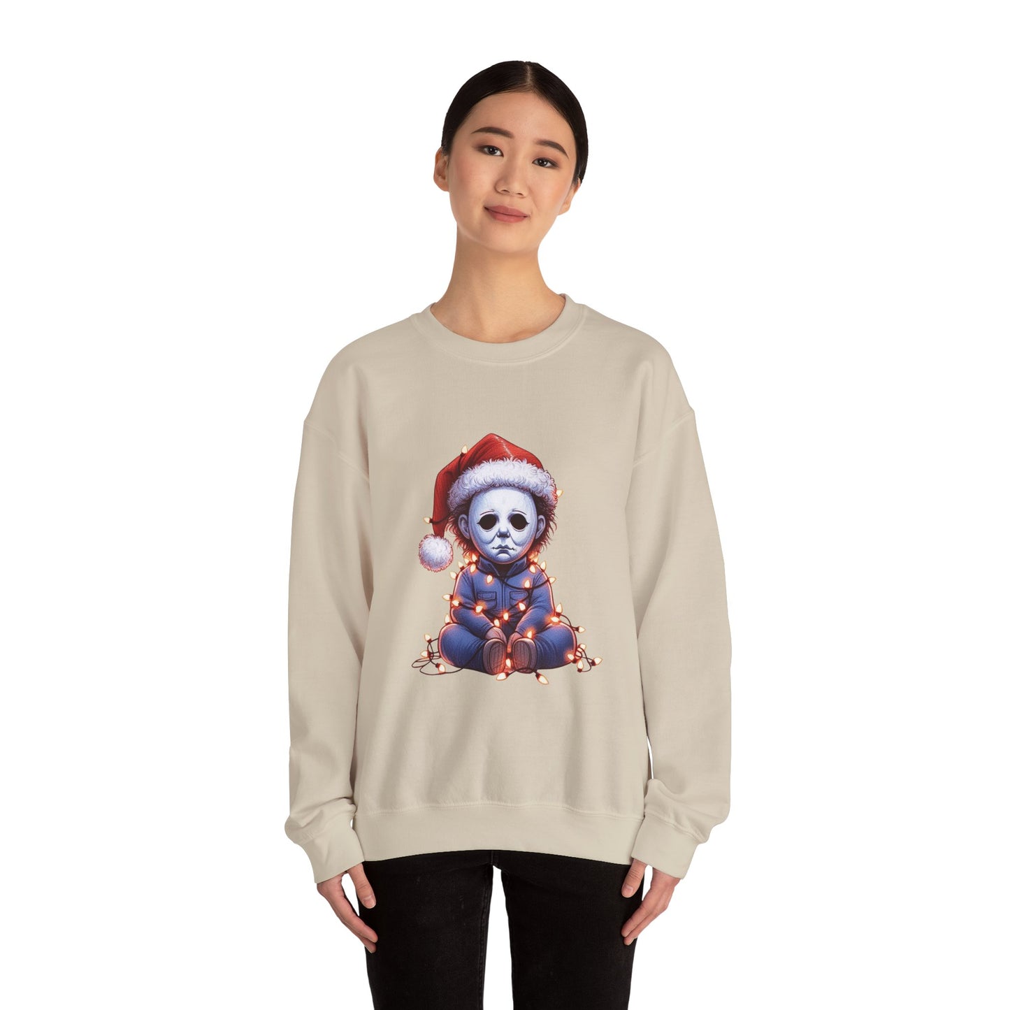 Christmas Michael Myers Sweatshirt — Cute Creepy Horror Holiday Crewneck