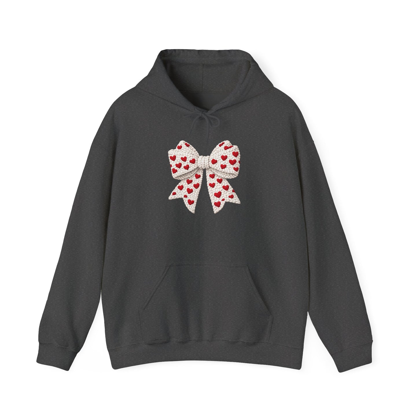 Valentine Heart Bow Hoodie — Cute Red Heart Ribbon Pullover