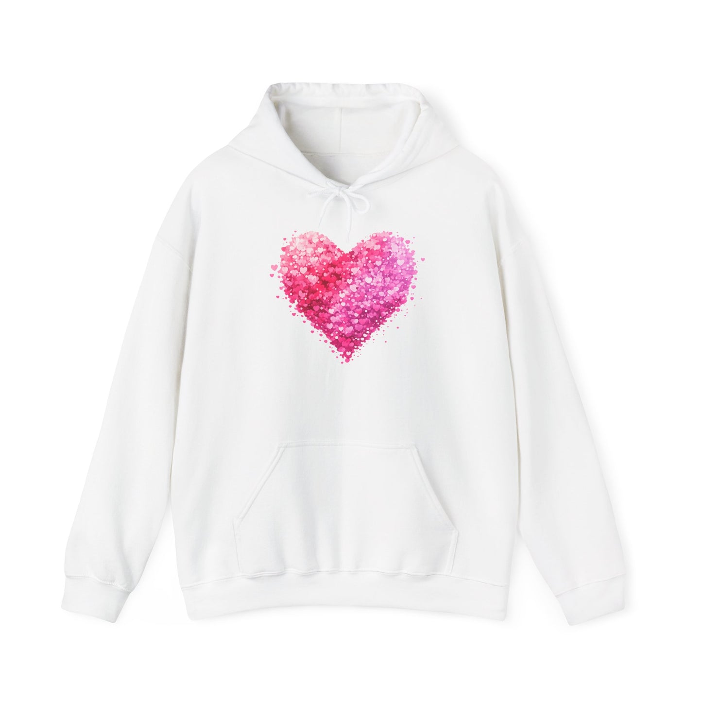Cupid Skeleton Hoodie — Gothic Valentine Skeleton with Pink Hearts Pullover