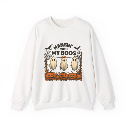Halloween Ghost Sweatshirt, Cozy Unisex Crewneck, Fall Apparel, Halloween Costume, Spooky Season Outfit