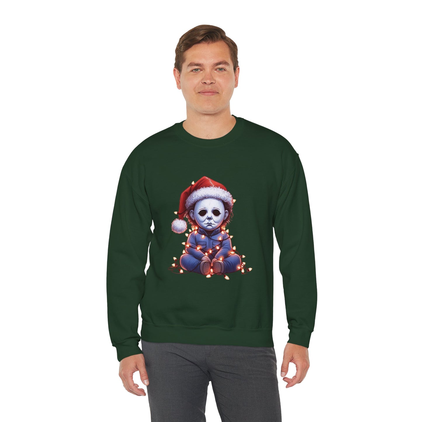 Christmas Michael Myers Sweatshirt — Cute Creepy Horror Holiday Crewneck