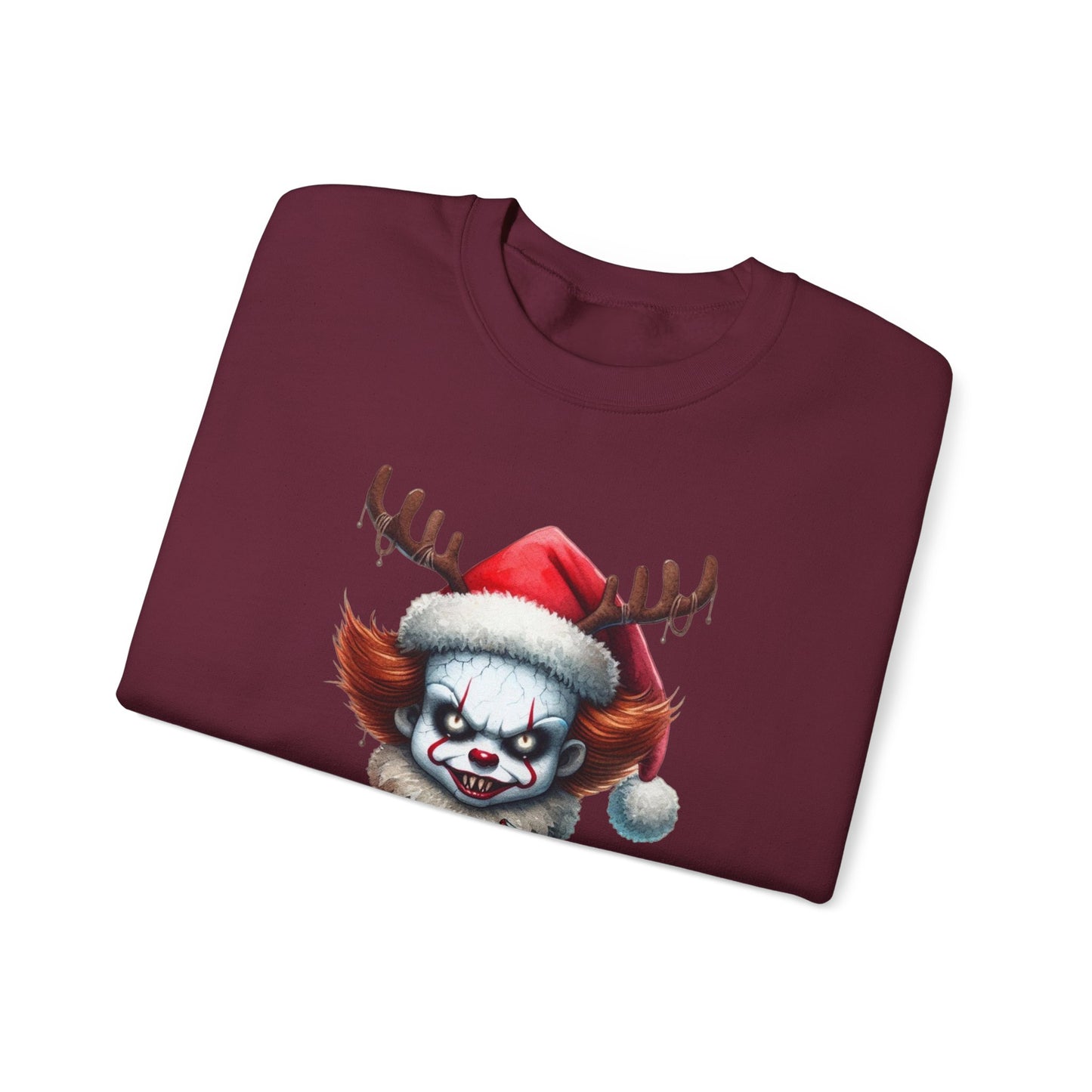 Creepy Clown Reindeer Christmas Sweatshirt