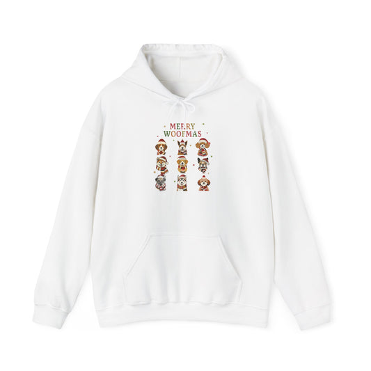 Merry Woofmas Hoodie, Cozy Dog Lover Hoodie, Gift for Pet Owners, Cute Holiday Apparel, Festive Furry Friends Clothing