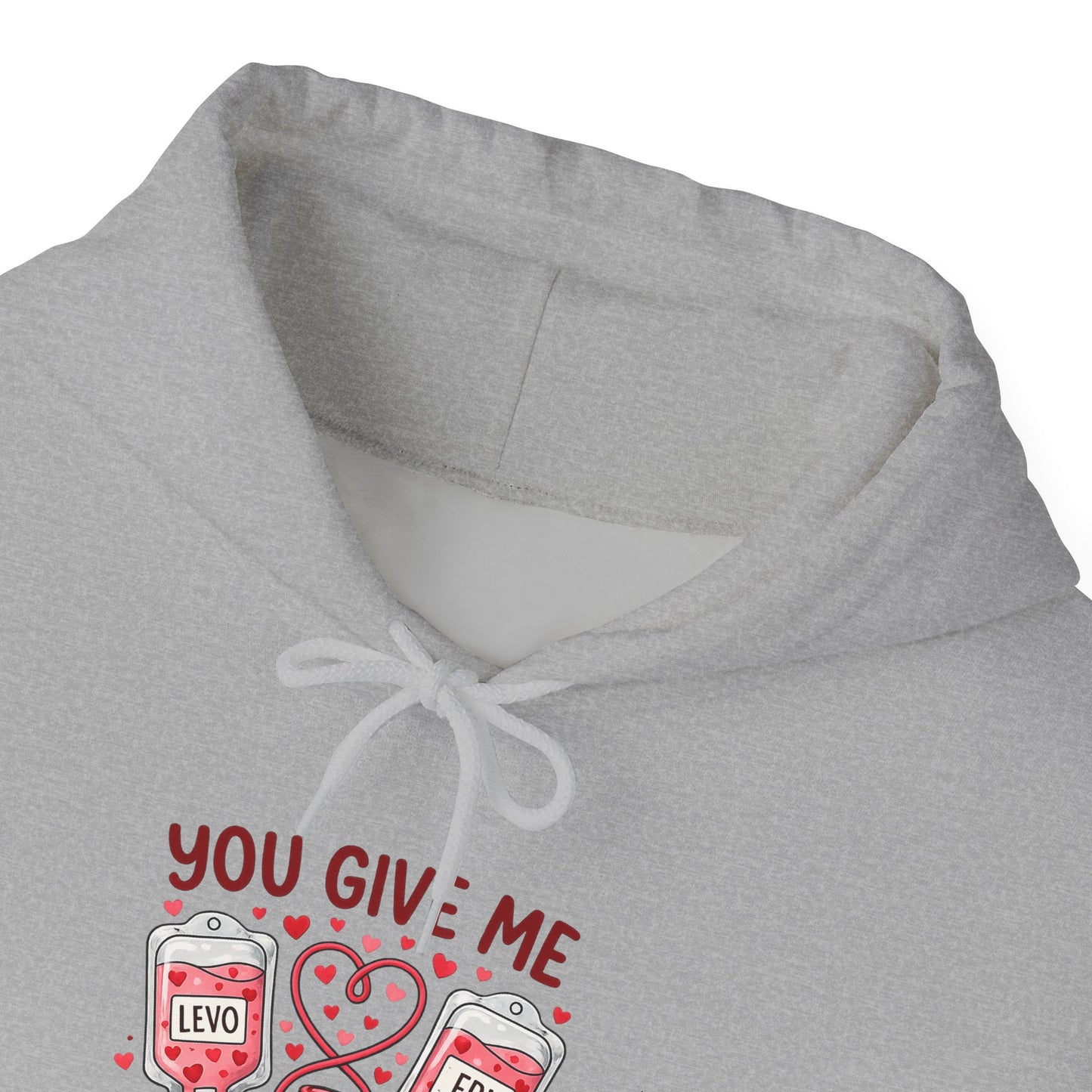 You Give Me Tachycardia Hoodie — Cute ECG Heart & IV Bag Medical Valentine Sweatshirt