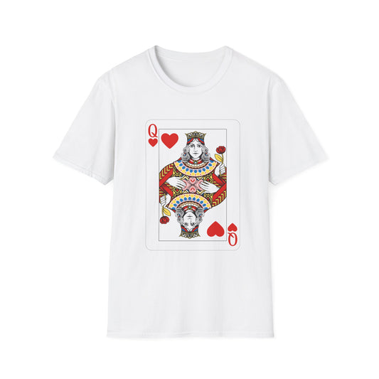 Valentines Queen of Hearts Unisex Softstyle T-Shirt - Card Inspired Design