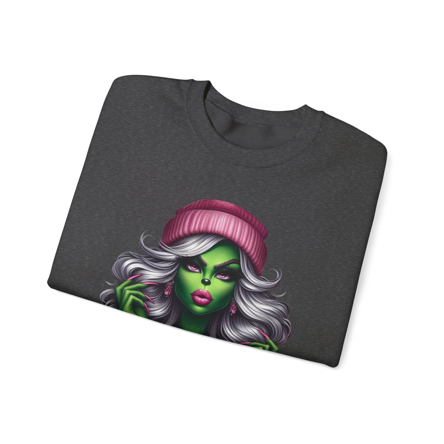 Witchy Glam Crewneck Sweatshirt – Green Glamour Girl Design