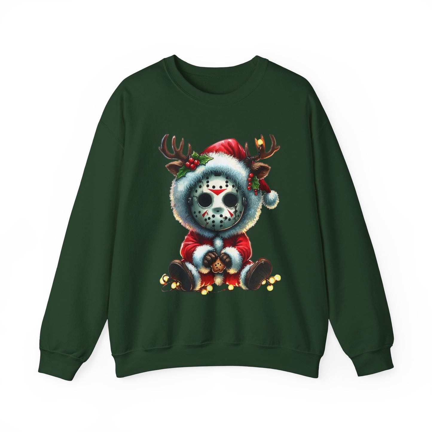 Christmas Jason Mask Sweatshirt — Cute Horror Holiday Crewneck