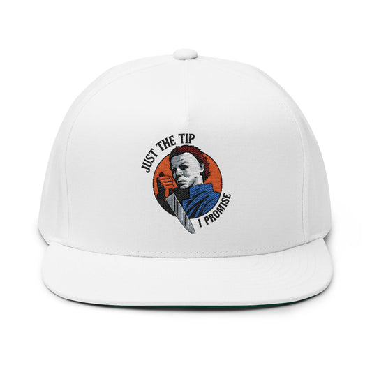 Embroidered Flat Bill Cap - Just the Tip I Promise, Fashion Hat, Dad Hat, Cool Headwear, Gift for Him, Funny Cap