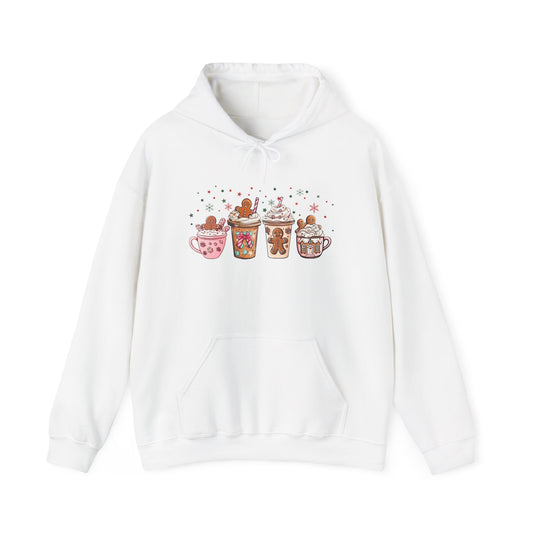 Gingerbread Coffee Holiday Hoodie - Cozy Xmas Sweatshirt, Cute Winter Gift, Christmas Apparel, Festive Layering Pullover