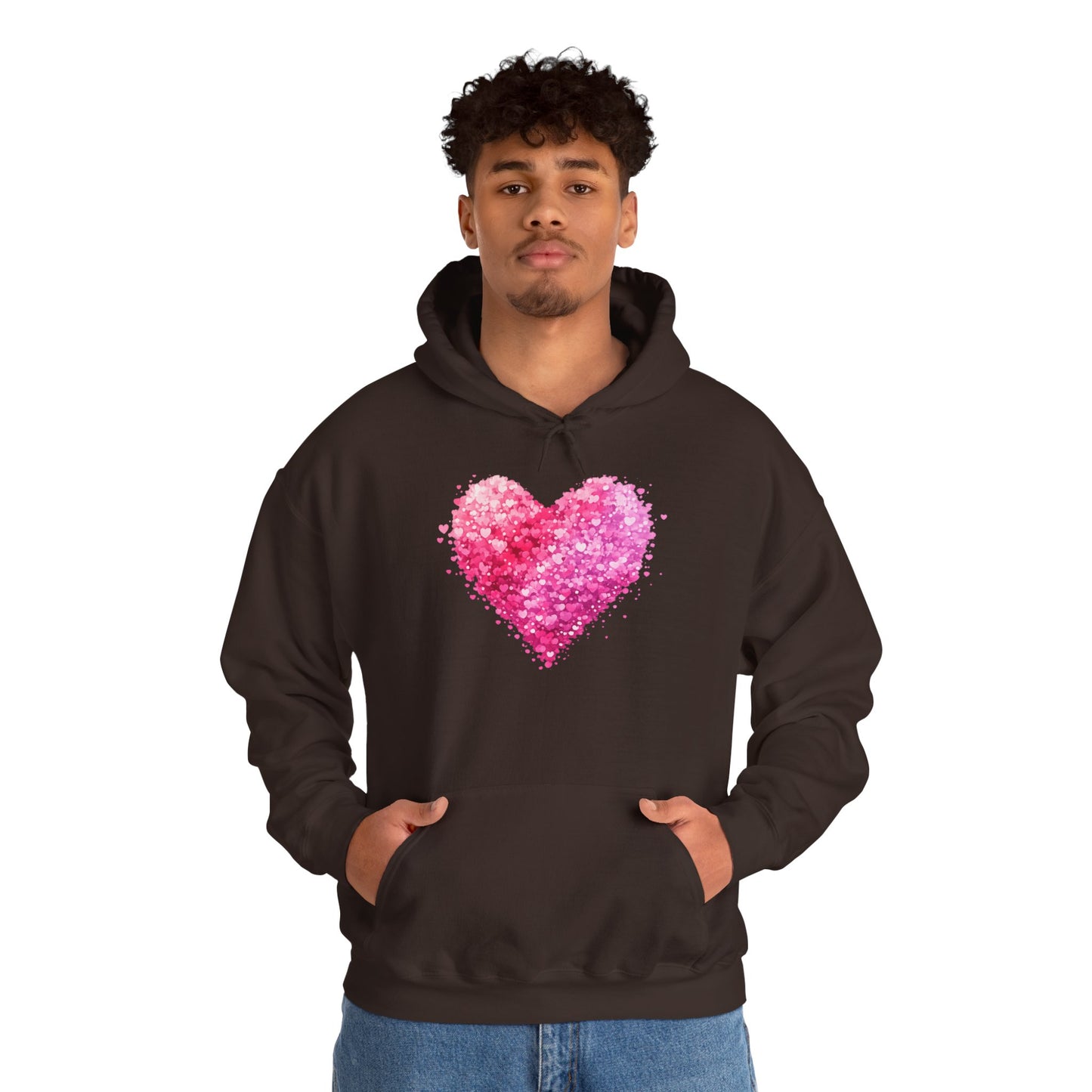Cupid Skeleton Hoodie — Gothic Valentine Skeleton with Pink Hearts Pullover