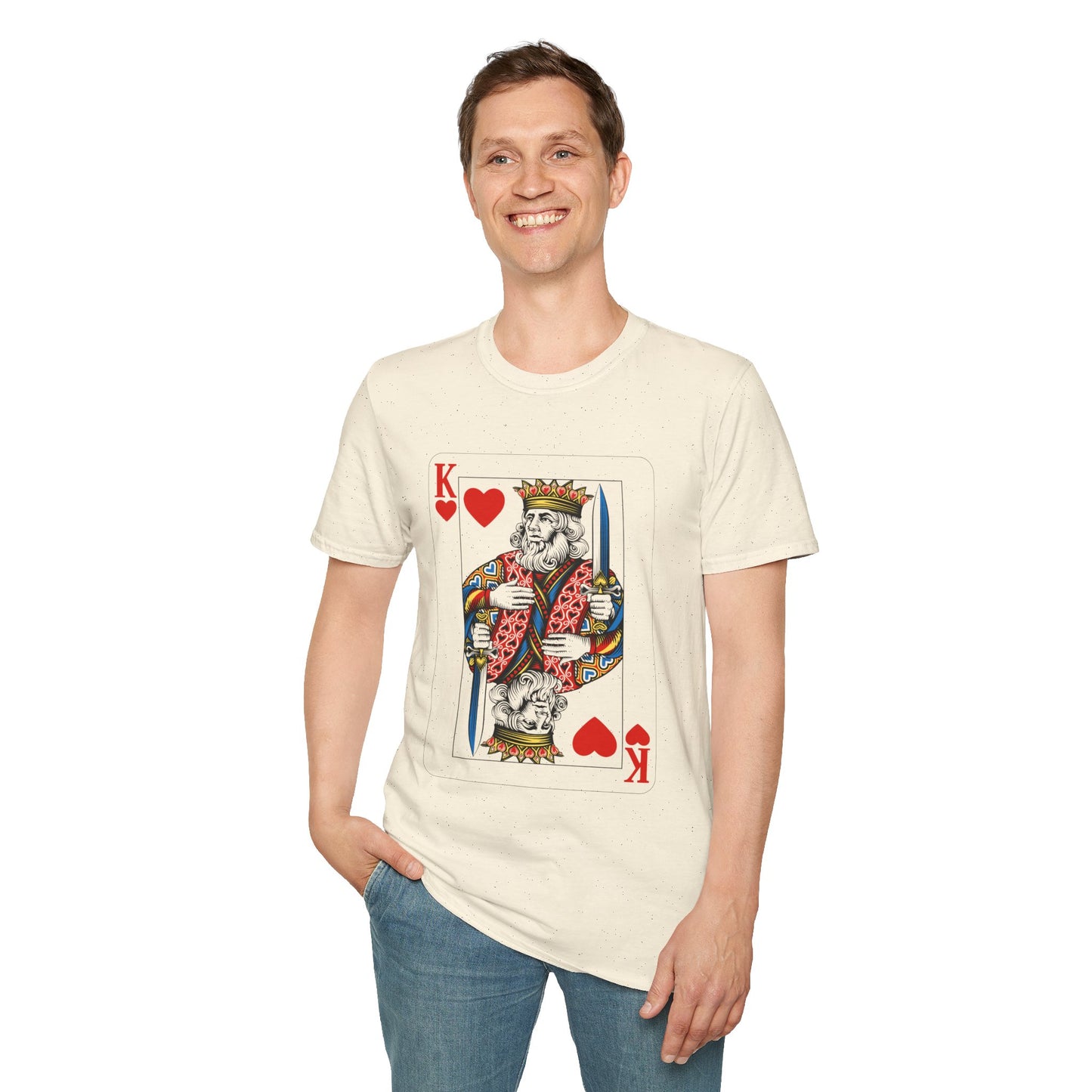 Valentines King of Hearts Unisex T-Shirt - Playful Card Design for Game Night