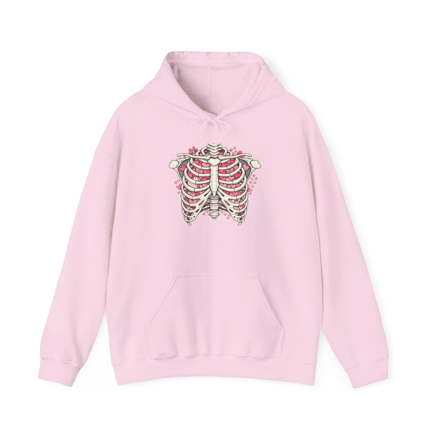Ribcage Bloom Hoodie — Floral Skeleton Chest Graphic Sweatshirt