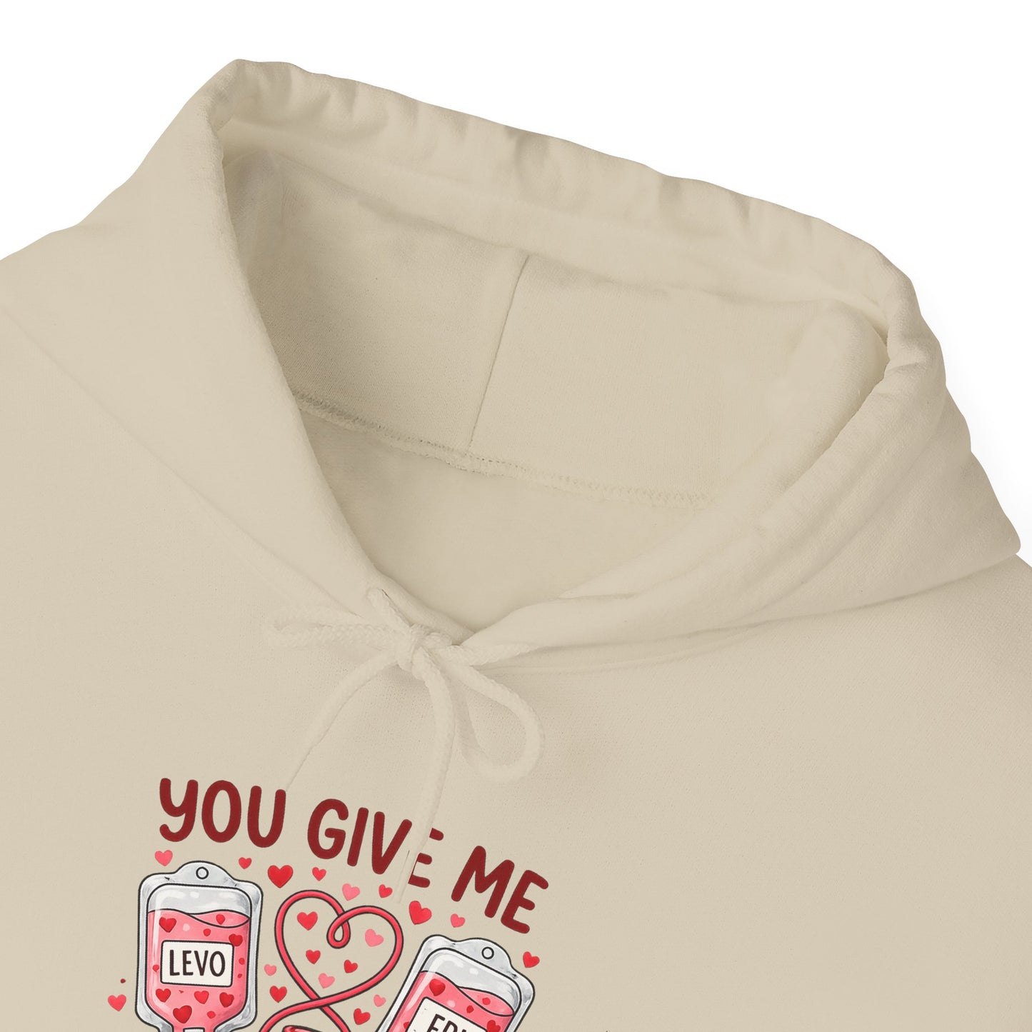 You Give Me Tachycardia Hoodie — Cute ECG Heart & IV Bag Medical Valentine Sweatshirt