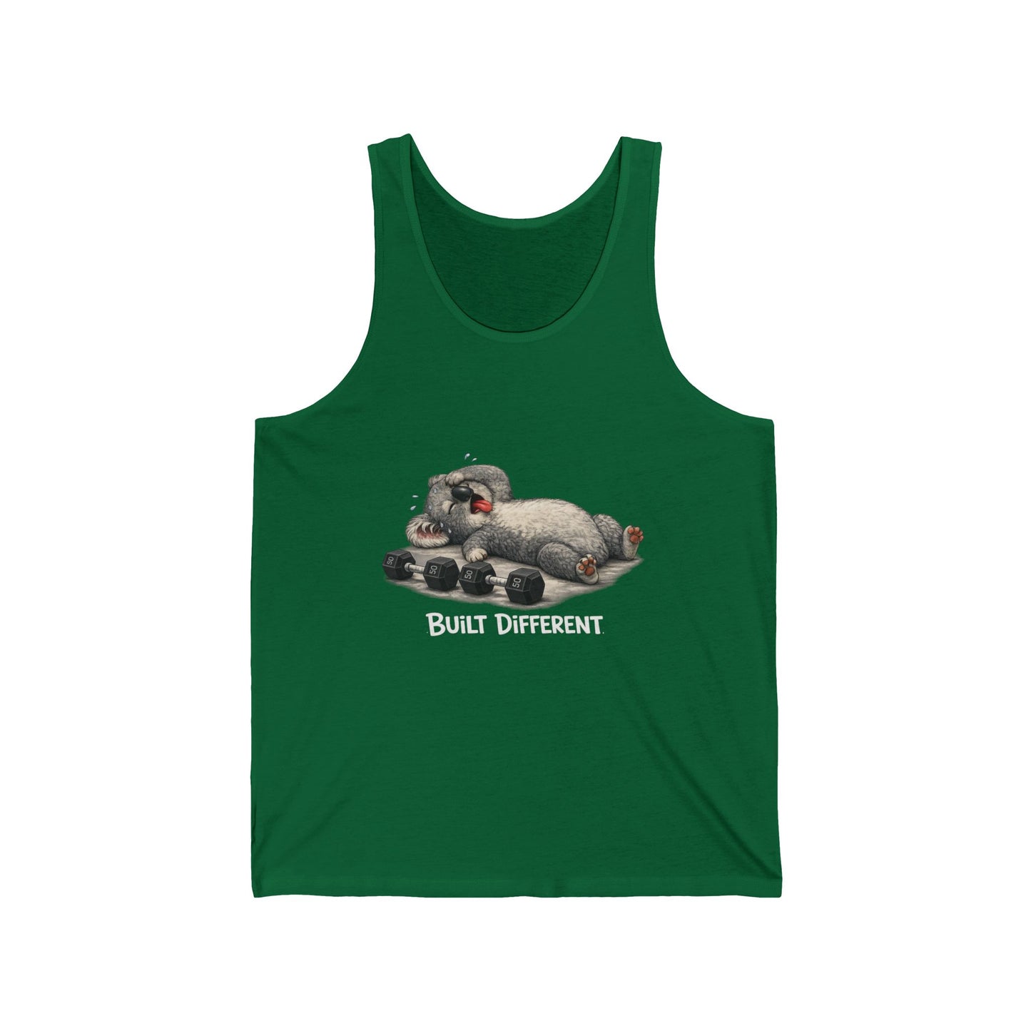 Built Different Tank Top — Funny Sleeping Bulldog Graphic Tank