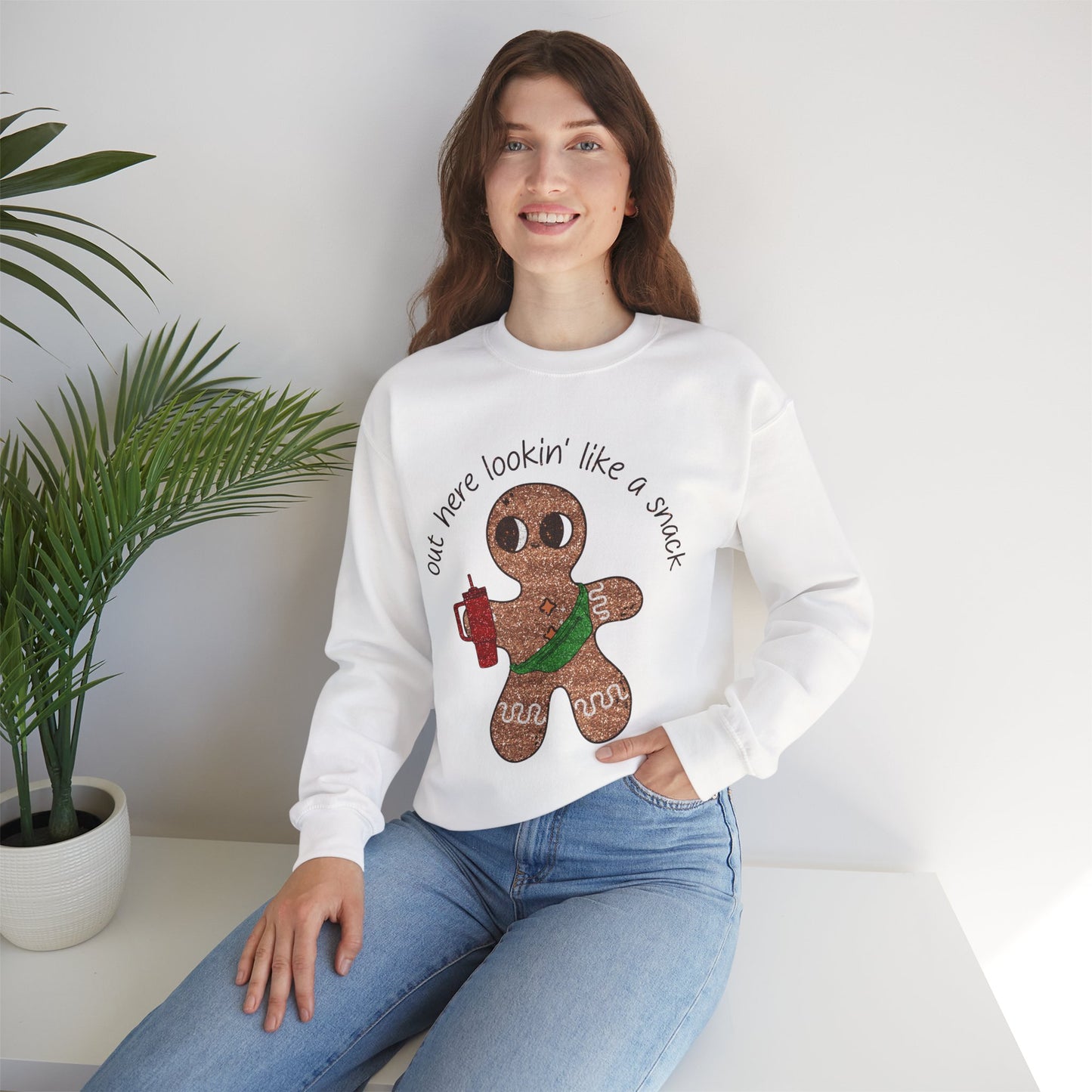 Gingerbread Cookie Sweatshirt — "Out Here Lookin' Like a Snack" Holiday Crewneck