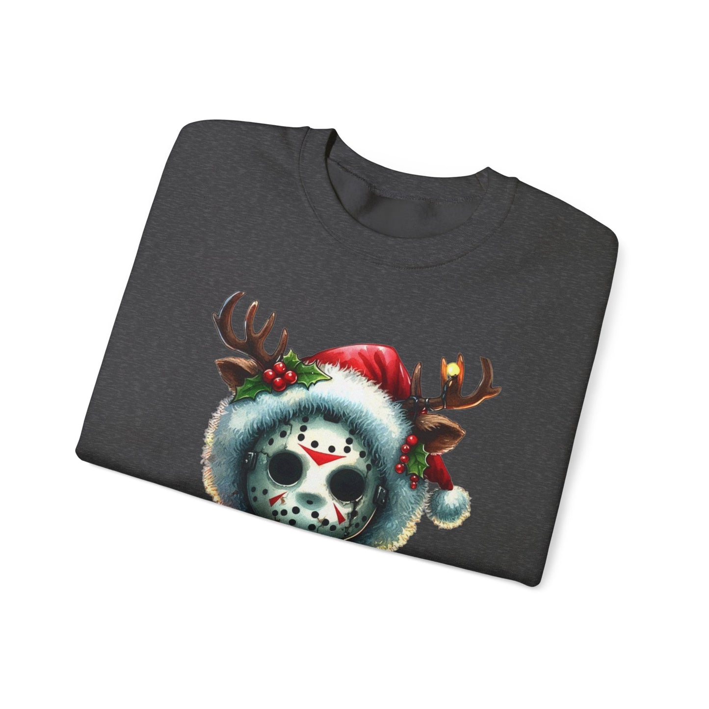 Christmas Jason Mask Sweatshirt — Cute Horror Holiday Crewneck