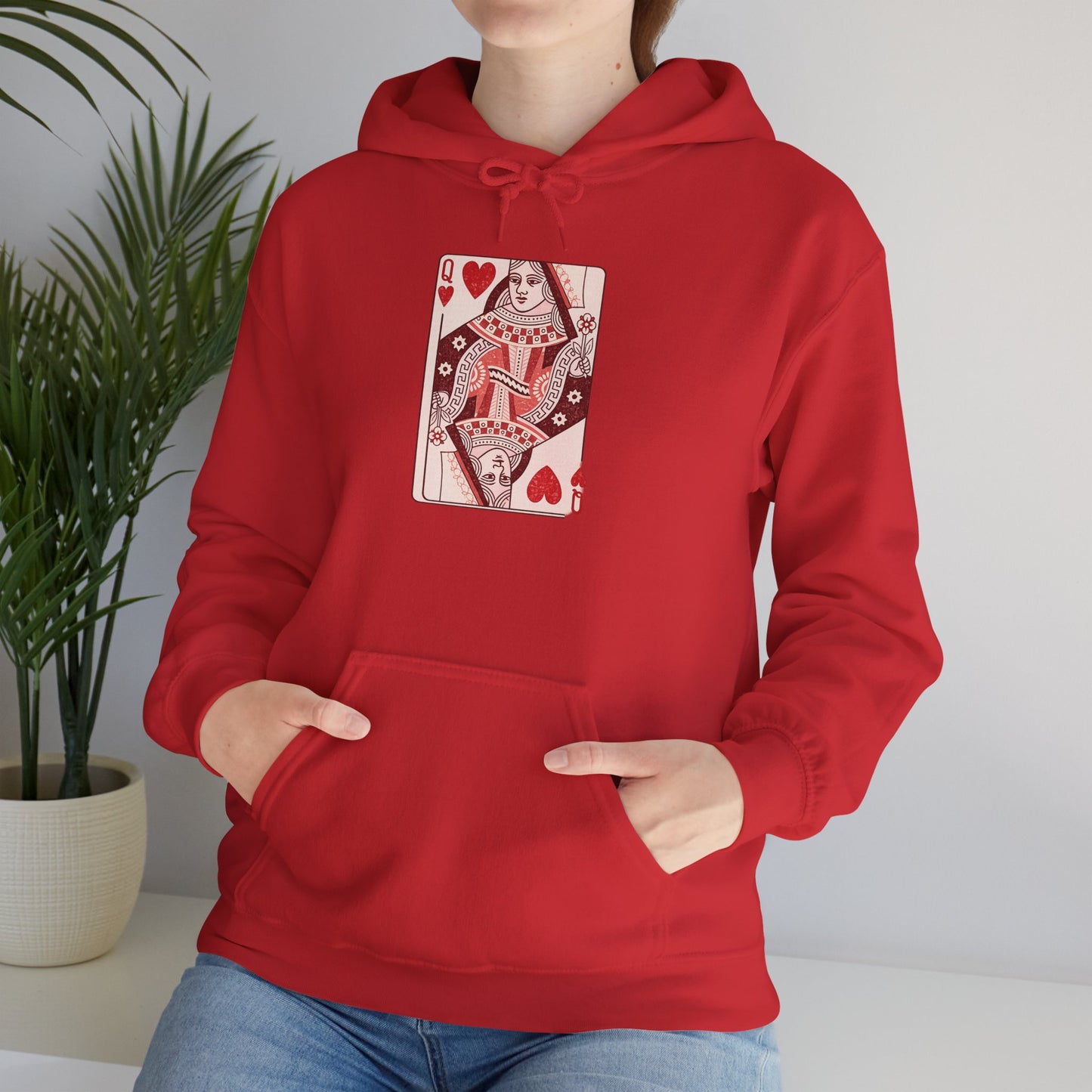 Queen of Hearts Hoodie – Vintage Playing Card Graphic Sweatshirt