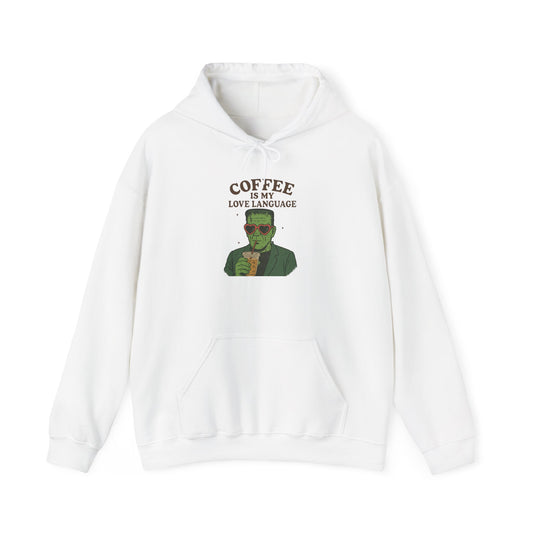 Coffee Is My Love Language Hoodie, Cozy Sweatshirt for Coffee Lovers, Gift for Him or Her, Warm Casual Wear, Perfect for Fall