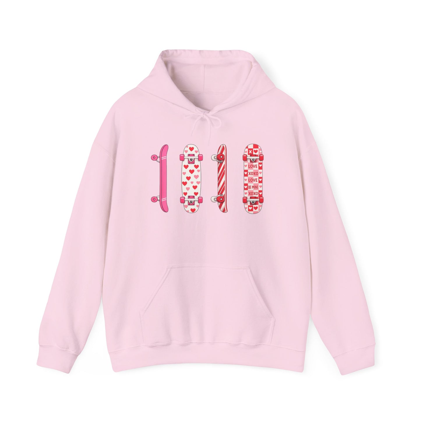 Valentine Skateboard Graphic Hoodie — Pink Heart Skate Decks