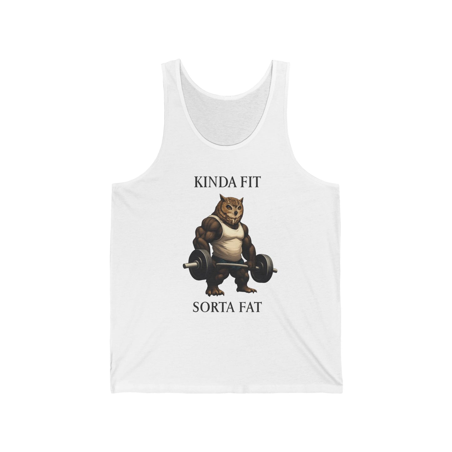 Funny Bear Weightlifting Tank Top — "Kinda Fit, Sorta Fat" Gym Tank