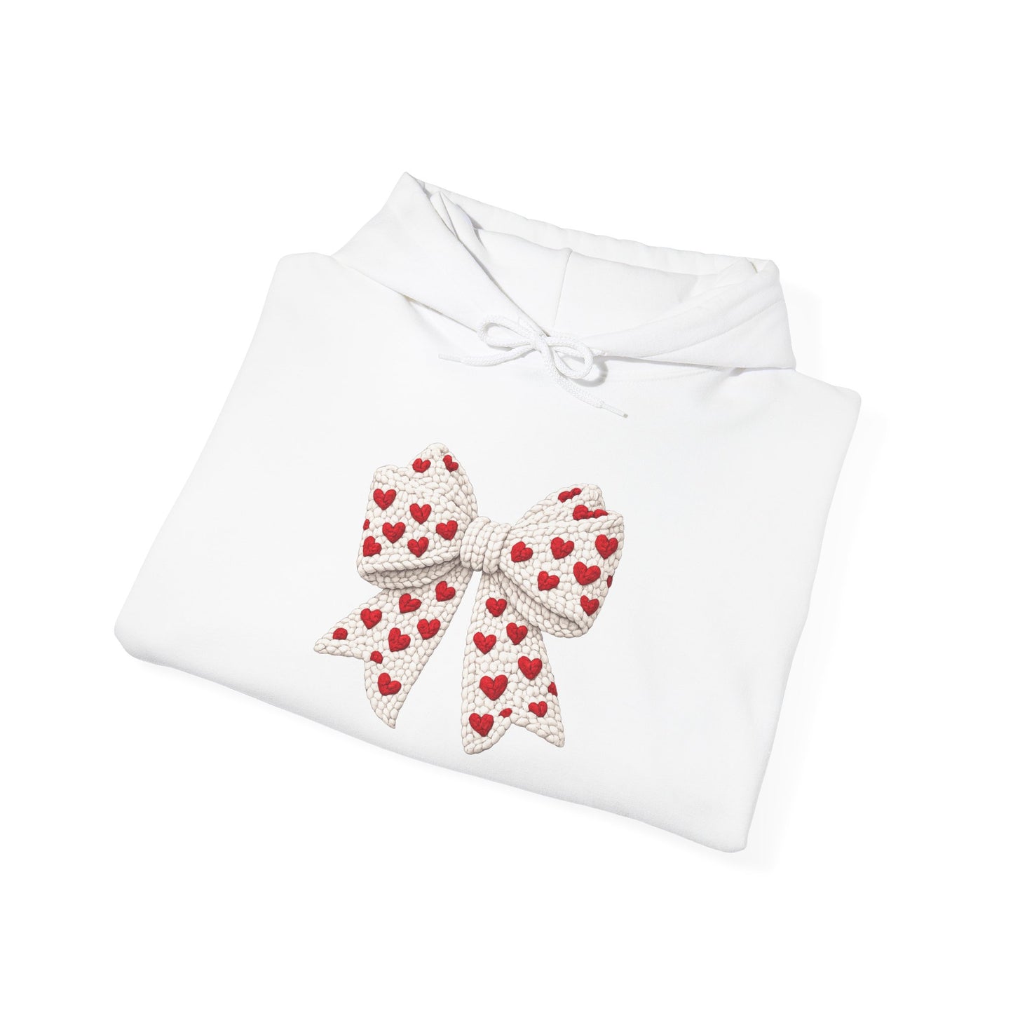Valentine Heart Bow Hoodie — Cute Red Heart Ribbon Pullover