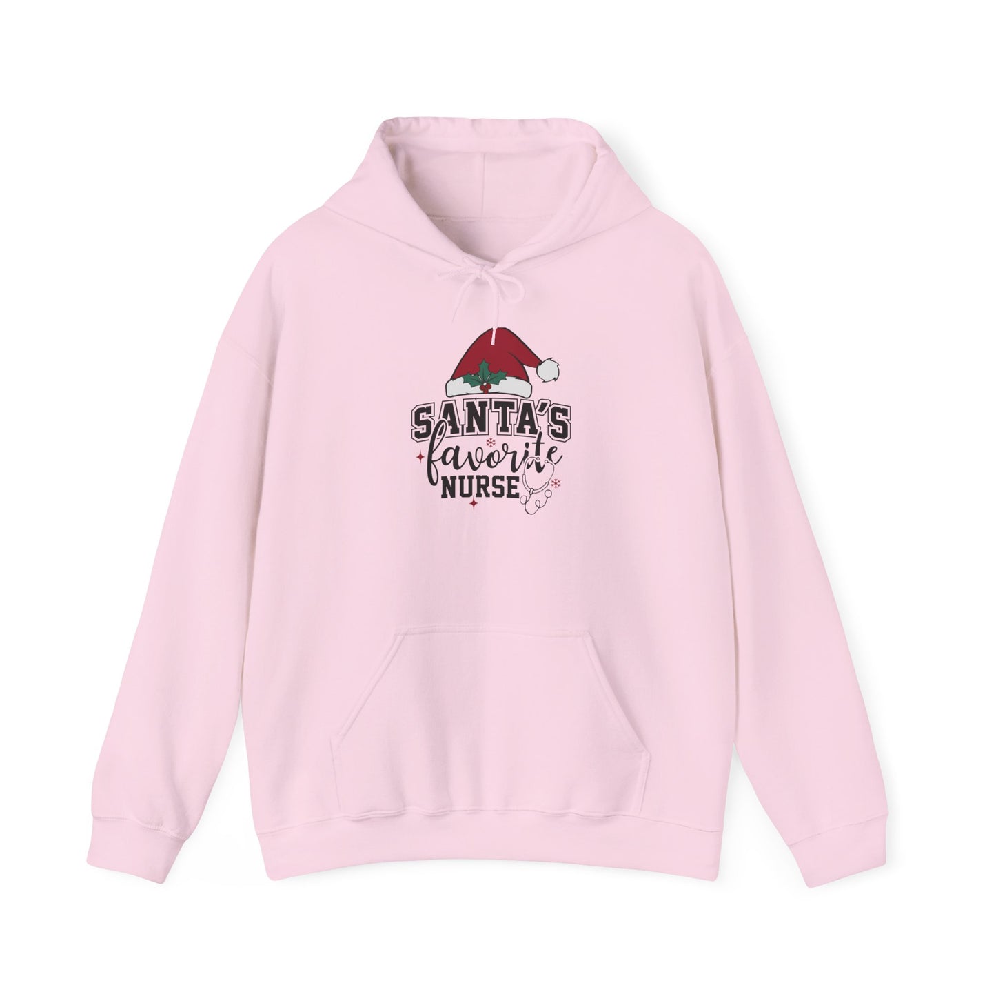 Santa's Favorite Nurse Hoodie, Perfect Holiday Gift, Cozy Sweatshirt for Nurses, Christmas Apparel, Festive Winter Wear