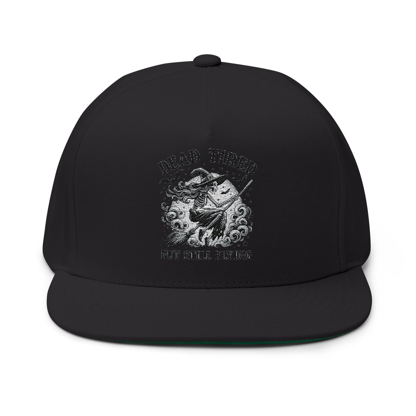 Embroidered Flat Bill Cap, Stylish Snapback, Dead Tired Design, Perfect for Casual Wear, Great Gift for Friends