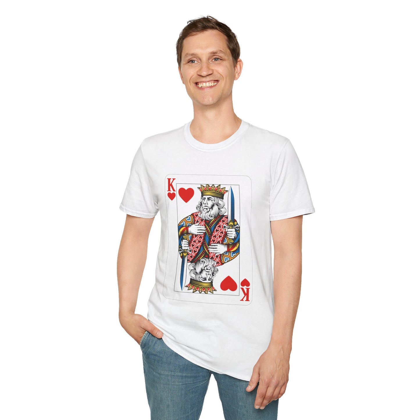 Valentines King of Hearts Unisex T-Shirt - Playful Card Design for Game Night