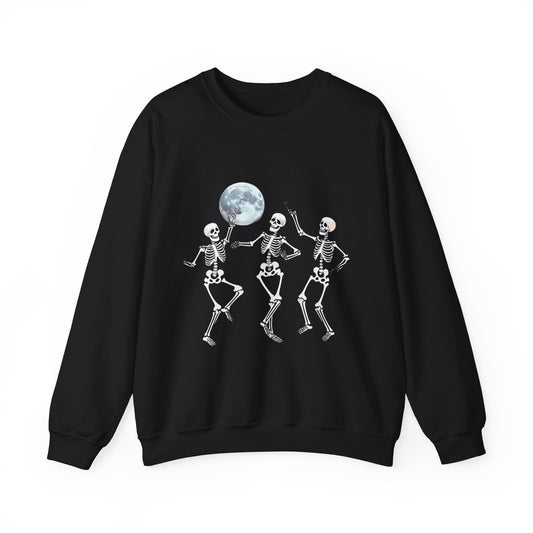 Spooky Dance Crewneck Sweatshirt - Halloween Oddities, Unisex Sweatshirt, Festive Apparel, Skeleton Design, Cozy Style