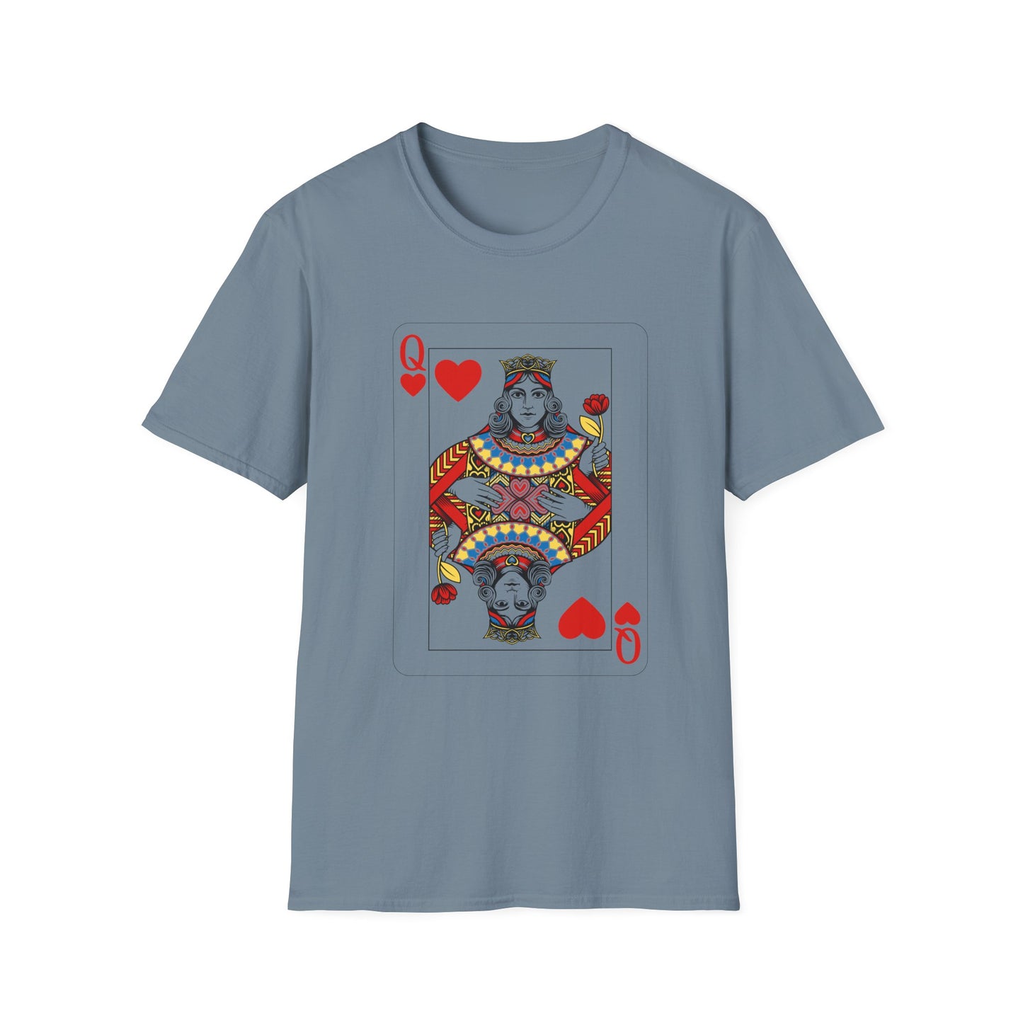 Valentines Queen of Hearts Unisex Softstyle T-Shirt - Card Inspired Design
