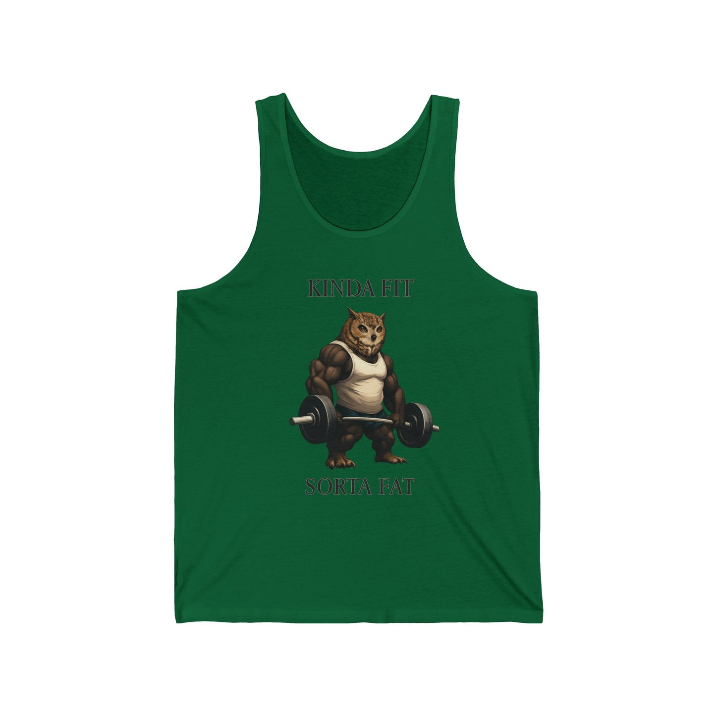 Funny Bear Weightlifting Tank Top — "Kinda Fit, Sorta Fat" Gym Tank