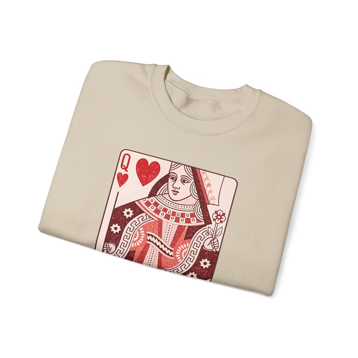 Queen of Hearts Crewneck Sweatshirt – Playing Card Graphic
