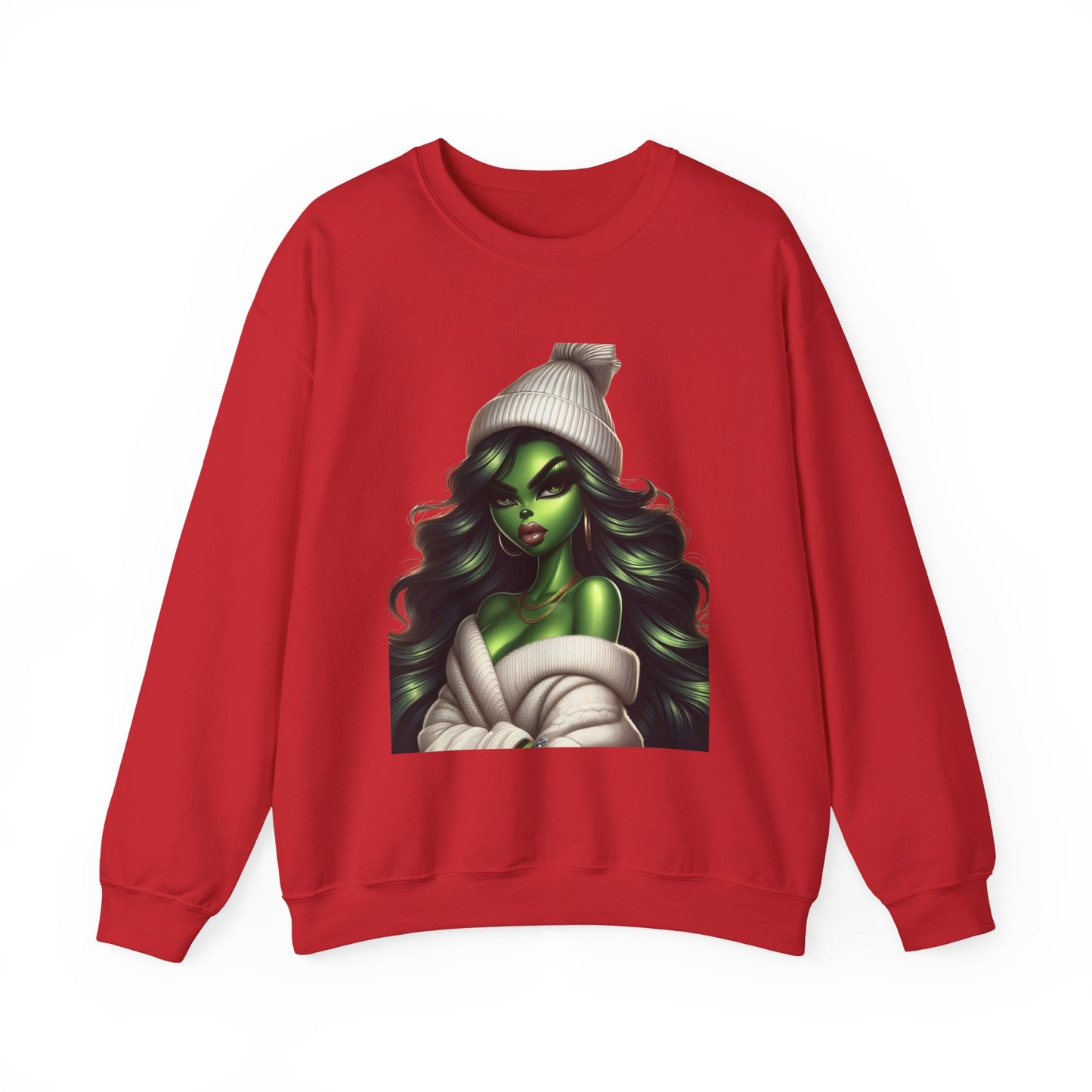 Green Witch Portrait Crewneck Sweatshirt