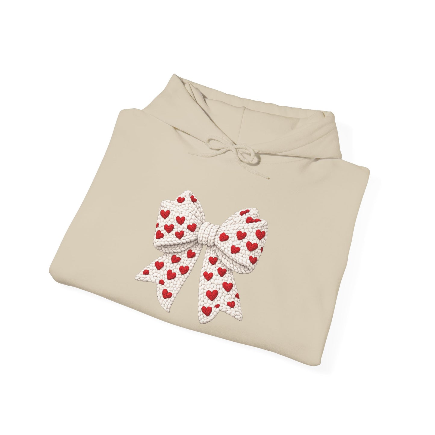 Valentine Heart Bow Hoodie — Cute Red Heart Ribbon Pullover