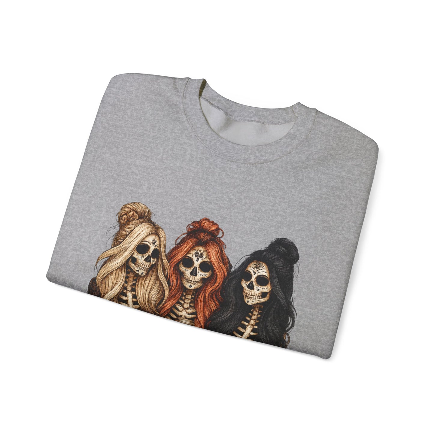 Halloween Skeleton Crewneck Sweatshirt, Cozy Unisex Sweatshirt, Trendy Halloween Apparel, Gift for Halloween Lovers, Spooky Season Outfit